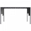 Outsunny 10'x13' Outdoor Pergola W/ LED Lights, Retractable Roof, Grey|Outsunny Pergola Exterieure 10'x13', Lumieres LED, Toit Retractable, Gris