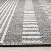 Jackson Grey White Patterned Rows Rug, 7'10" x 10'6" Outdoor Area Rug | Tapis Jackson gris blanc a motifs en rangees, 7'10" x 10'6"