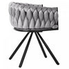 Amelia Velvet Swivel Dining Chairs with Tufted Upholstered and Metal Legs Set of 4, Grey  | Chaises de salle a manger pivotantes Amelia en velours avec revetement capitonne et pieds en metal, lot de 4, gris