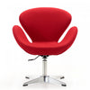 Raspberry Modern Upholstered Swivel Lounge Chair in Red - Set of 2 Accent Chair | Fauteuil lounge pivotant moderne en tissu Raspberry rouge - Lot de 2