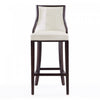 Fifth Avenue Traditional Wood Upholstered Barstool in Pearl White - Set of 3 | Tabouret de bar traditionnel en bois Fifth Avenue avec assise rembourree, blanc perle – Lot de 3