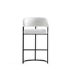 Augusta Modern Metal Upholstered Barstool in White - Set of 3 | Tabouret de bar moderne Augusta en metal et tissu blanc - Lot de 3