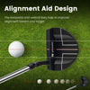 Ultimate 35" Golf Putter Mallet Style Putter With Alignment Aid Rubber Grip & Head Cover