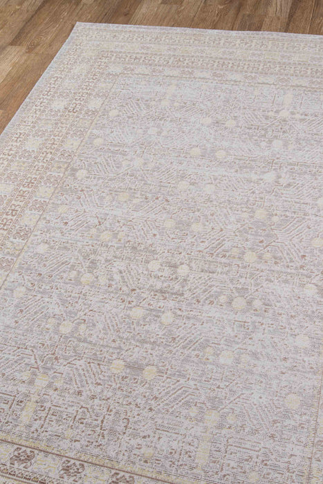 Valeria Traditional 4'0\" x 6'0\" Area Rug in Grey Indoor Area Rug