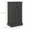 HOMCOM Tilt Out Trash Cabinet, Hidden Garbage Bin Cabinet with Drawer, Grey