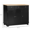 HOMCOM Coffee Bar Cabine, Kitchen Cabinet with Drawers, Black