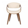 LumiSource Symphony Faux Leather Mid-Century Modern Dining Accent Chair - Walnut/Cream|Chaise d’appoint de salle à manger moderne du milieu du 20e siècle Symphony en similicuir - noyer et crème