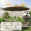 Costway 10FT Patio Solar-Lighted 112 LED Cantilever Offset Umbrella Crank Tilt Outdoor