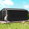 Outsunny 12' x 8' Metal Shed, Heavy Duty Outdoor Storage Shed, Dark Grey