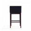 Kingsley Mid-Century Modern Wood Upholstered Barstool in Black - Set of 3 | Tabouret de bar Kingsley style milieu du siecle en bois et tissu noir - Lot de 3
