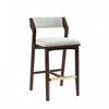 Patricia Modern Wood Upholstered Barstool in White Glacier - Set of 2 | Tabouret de bar moderne Patricia en bois avec revetement blanc glacier - Lot de 2