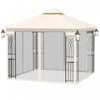 Outsunny 10'x10' Soft-top Patio Gazebo Deck Canopy, Cream