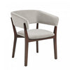 Blake Modern Faux Mohair Wood Armchair in Greige - Set of 4 Dining Chair | Fauteuil Blake moderne en faux mohair avec accoudoirs en bois, coloris grege - Lot de 4