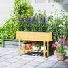Outsunny Raised Garden Bed, Planter Box W/storage Shelf, Natural Wood
