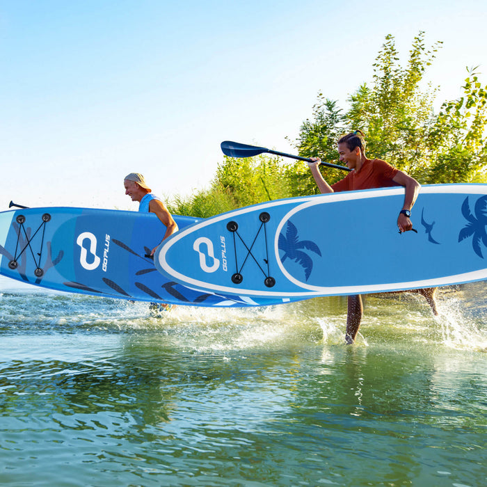 Goplus Small Inflatable Sup Board, Portable Paddle Board With 5d Rings Stand Up Paddle Board For Youth & Adult Blue