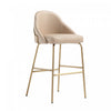 Gracie Modern Metal Upholstered Barstool in Tan and Gold - Set of 2 | Tabouret de bar moderne en metal Gracie avec revetement en tissu, couleur beige et or - Lot de 2