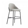 Gracie Modern Metal Upholstered Barstool in Stone Gray and Black - Set of 3 | Tabouret de bar moderne en metal Gracie avec revetement en tissu, gris pierre et noir - Lot de 3