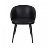 Looma Contemporary Modern Vegan Leather Metal Side Chair in Black - Set of 2 | Chaise laterale moderne contemporaine Looma en cuir vegetalien et metal noir - Lot de 2
