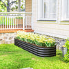 Outsunny Galvanized Raised Garden Bed Planter Box, 7.9x2x1ft, Dark Grey