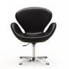 Raspberry Modern Upholstered Swivel Lounge Chair in Black - Set of 2 Accent Chair | Fauteuil lounge pivotant moderne Raspberry en tissu noir - Lot de 2