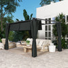 Outsunny 10' X 13' Outdoo Pergola With Retractable Canopy And Curtains