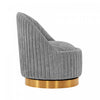 Leela Modern Chenille Swivel Lounge Chair in Gray - Set of 2 Accent Chair | Fauteuil pivotant moderne en chenille Leela gris - Lot de 2