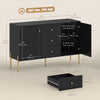 HOMCOM 47" Buffet Cabinet with 3 Drawers and 2 Doors Modern Sideboard Black