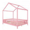 Paul Montessori Floor Bed with Canopy and High Railings,Full Size, Pink Full Bed | Paul Lit Montessori au sol avec baldaquin et barrieres hautes, Taille Double, Rose