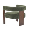 Olivia Velvet Upholstered Accent Armchair with Barrel Back Design and Rubber Wood Frame,Green Accent Chair | Olivia Fauteuil d’appoint rembourre en velours avec dossier cylindrique et structure en bois de caoutchouc, vert