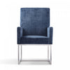 Element Modern Velvet Metal Dining Chair in Blue - Set of 2 | Chaise de salle a manger moderne en velours et metal Element bleu - Lot de 2