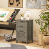 HOMCOM 3 Drawer File Cabinet Filing Cabinet for A4 Letter Size Grey Wash
