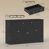 HOMCOM 54" Sideboard Buffet Cabinet, Farmhouse Kitchen Cabinet, Black