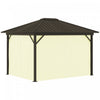 Outsunny 10' X 12' Hardtop Gazebo Canopy With Galvanized Steel Roof, Aluminum Frame, Permanent Pavil|Outsunny 10' X 12' Tonnelle D'exterieur A Toit Rigide Gazebo Avec Cadre En Aluminium Parois Laterale