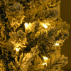 Homcom 6' Slim Snow Flocked Artificial Christmas Tree With Light, Blue|Homcom Arbre De Noel Artificiel Pre-eclaire De 6 Pi, Pointes Enneigees