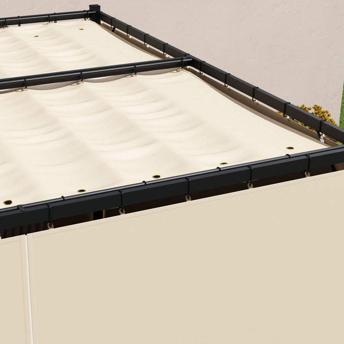 Outsunny 10' X 10' Patio Pergola With Retractable Canopy, Beige