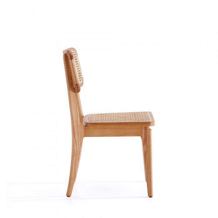 Giverny Industry Chic Wood Dining Chair in Natural - Set of 4