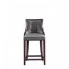 Fifth Avenue Traditional Wood Upholstered Counter Stool in Graphite - Set of 2 | Tabouret de comptoir traditionnel en bois Fifth Avenue avec assise rembourree, graphite - Lot de 2