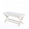 Abigail Mid-Century Modern Upholstered Velvet Accent Bench in Cream | Banc d’appoint moderne du milieu du siecle Abigail en velours creme capitonne