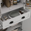 HOMCOM 71" Kitchen Pantry Cabinet with Spice Racks and LED Lights, White