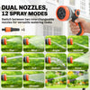 Outsunny Retractable Garden Hose Reel, 1/2" x 59ft Wall Mounted Hose Reel with 12-Pattern Nozzles, Auto Retraction, Self-Locking, Slow Return System, 180° Swivel Bracket