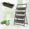 Costway 2pcs 4 Ft 4-tier Vertical Raised Garden Bed Elevated Planter W/4 Container Boxes