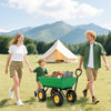 Outsunny Garden Dump Cart Heavy Duty 440lbs Wagon with Steel Frame and 10'' Pneumatic Tires, Green