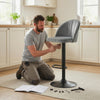 HOMCOM Bar Stools Set of 2, Swivel Counter Height Barstools, Grey