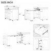 Avery Extendable Dining Table with Rolling Kitchen Island,Walnut | Table a manger extensible Avery avec ilot de cuisine roulant, noyer