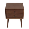 Emma Mid-Century Modern Nightstand with 2 Drawers,Brown | Emma Table de Nuit Moderne Mid-Century avec 2 Tiroirs, Marron