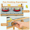 Costway Wooden Play Kitchen Set, Outdoor Kid's Mud Kitchen With Faucet & Water Box