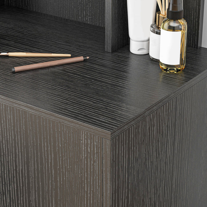 HOMCOM Vanity Table Set, Makeup Table with Stool, LED Mirror and Storage