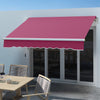 Outsunny 8' X 6.5' Retractable Awning With LED Lights, Uv40+, Wine Red|Outsunny Auvent Retractable 8' X 6.5' Avec Lumieres LED, Uv40+, Rouge Vin