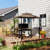 Outsunny 8' X 5' Grill Gazebo, Double Tiered Barbecue Gazebo, Khaki