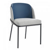Olivia Set of 6 Modern Dining Chair with Slanted Legs and Adjustable Feet,Blue&Gray | Olivia Ensemble de 6 chaises de salle a manger modernes avec pieds inclines et pieds reglables, bleu et gris